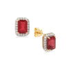 Classic Gold Earring with Ruby and Diamond(CLNK89)