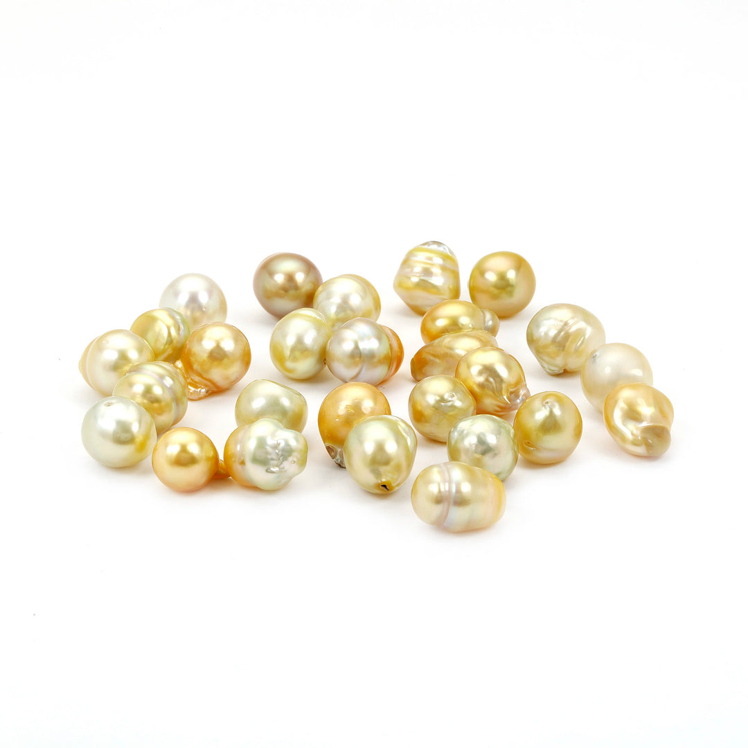 5Pc Lot Golden South Sea Baroque Pearl Undrilled
