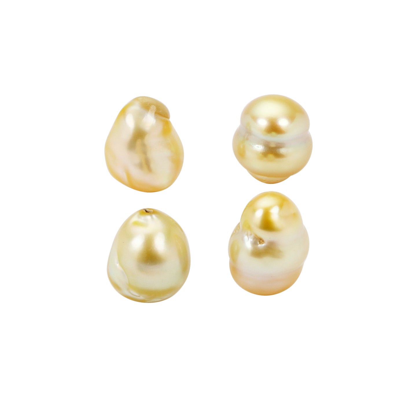 2PC Lot Golden South Sea Pearl Undrilled 10.20 Carats Australia CPOZ06