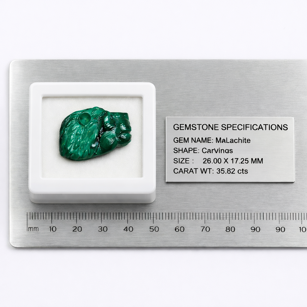 Malachite Lion Carvings ML098