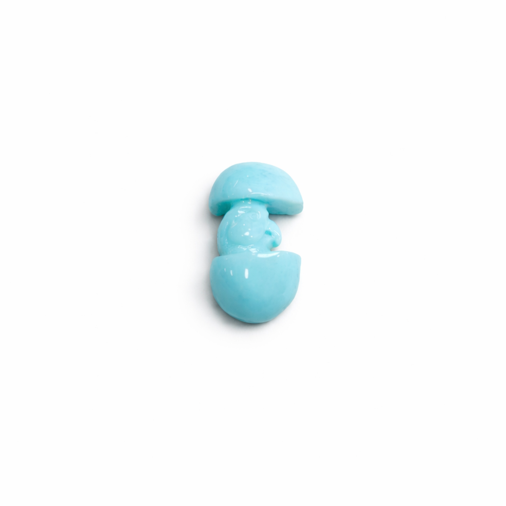 Larimar Parrot Carvings, sized at 19.71 × 11