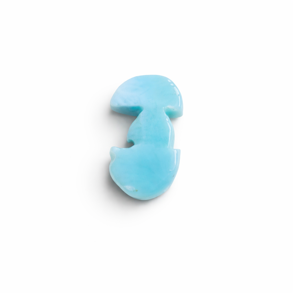 Larimar Parrot Carvings, sized at 19.71 × 11