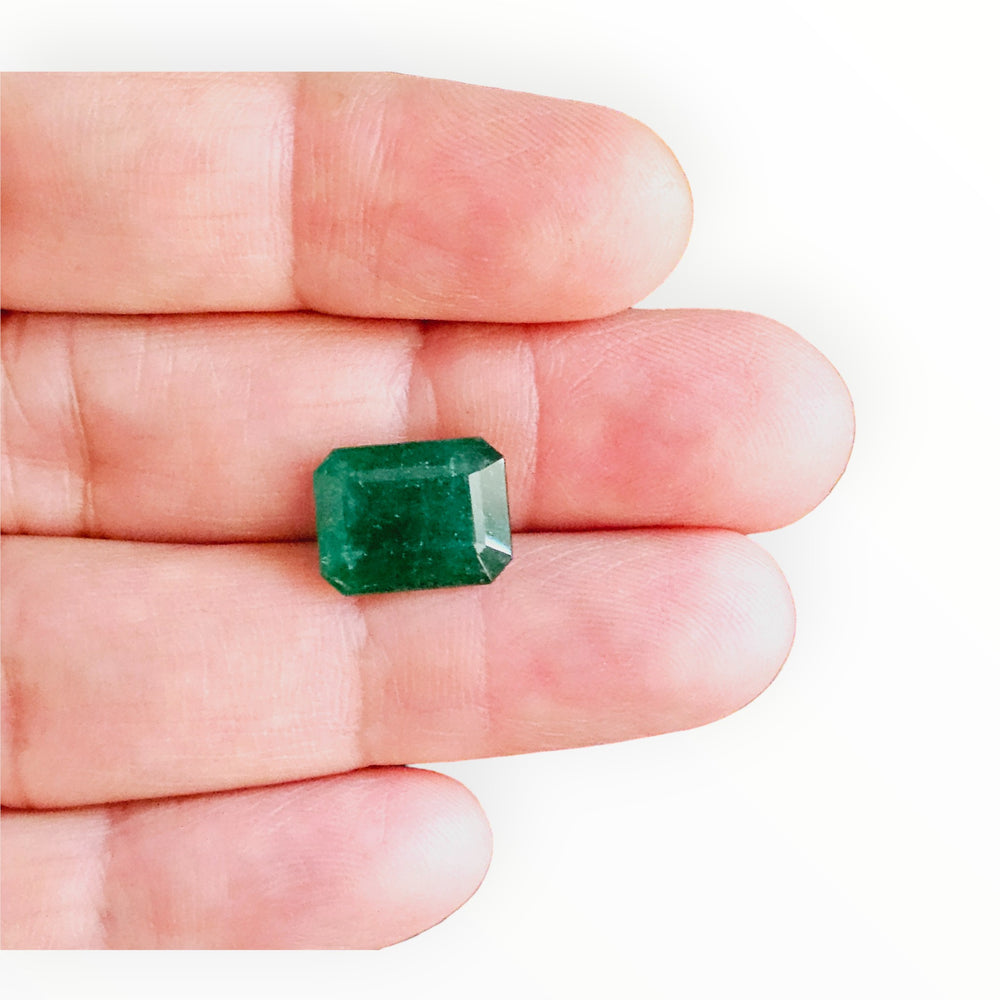 Certified Emerald (Panna)-5.96 Carats (6.55 Ratti) Zambia, SKU: DF0305