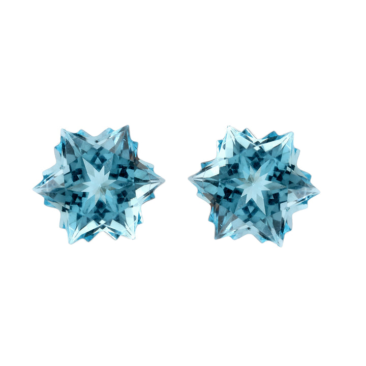 Blue Topaz Snowflake Cut 10x10mm 5.10 Carats
