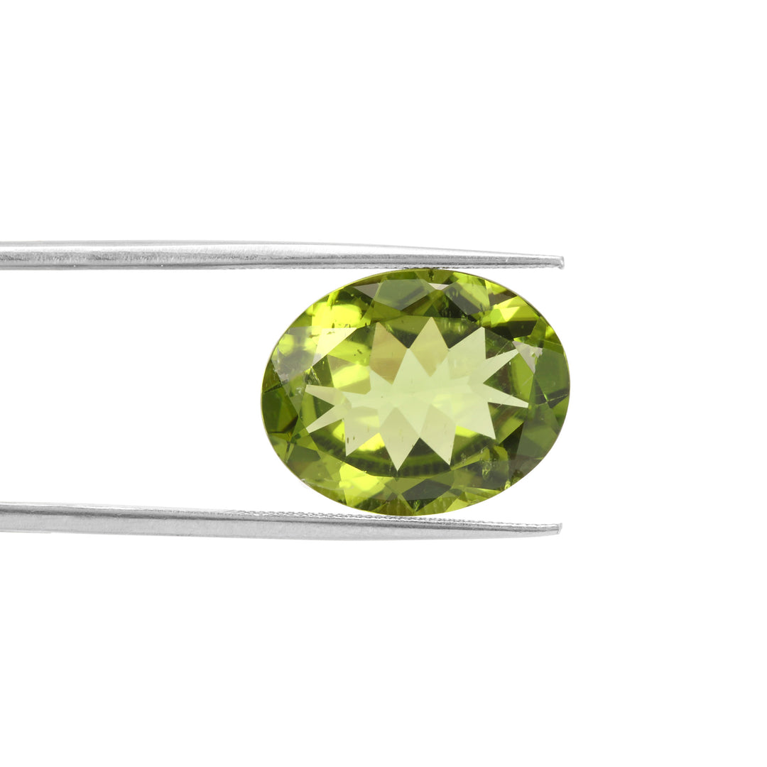 Certified Peridot Oval 7.06 Carats