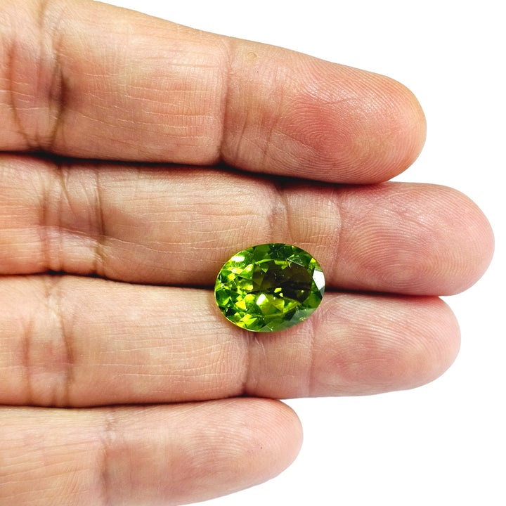 Certified Peridot Oval 7.06 Carats