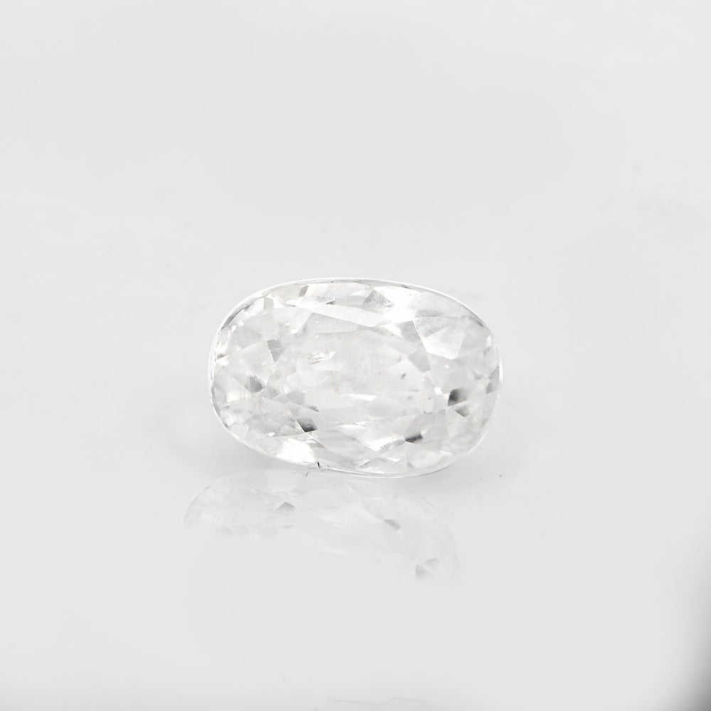 Certified White Zircon 6.12 Cts (6.73 Ratti) DUVW15