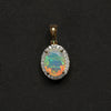 Celestial Glow Opal Diamond and 14k Gold Pendant(EONK84)