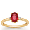Classic Gold Ring with Ruby and Diamond(ESNK10)