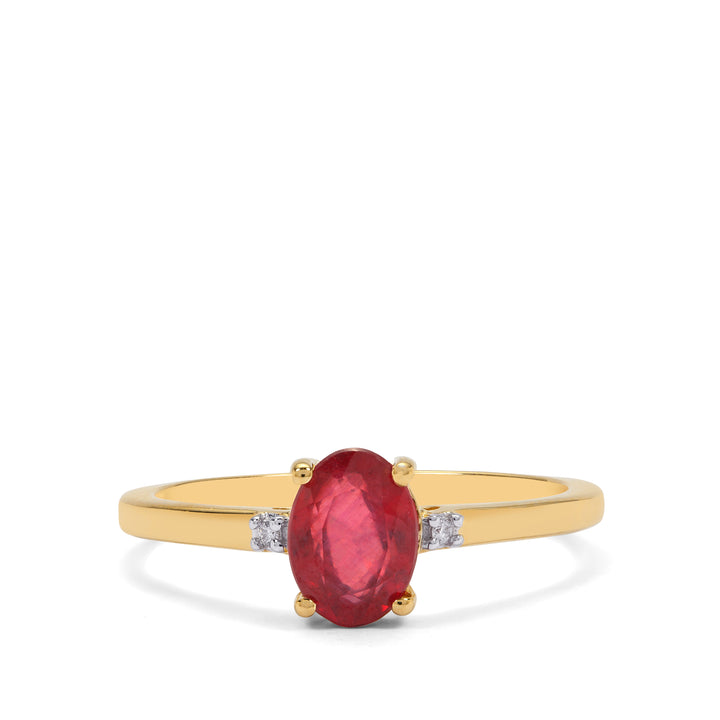 Classic Gold Ring with Ruby and Diamond(ESNK10)