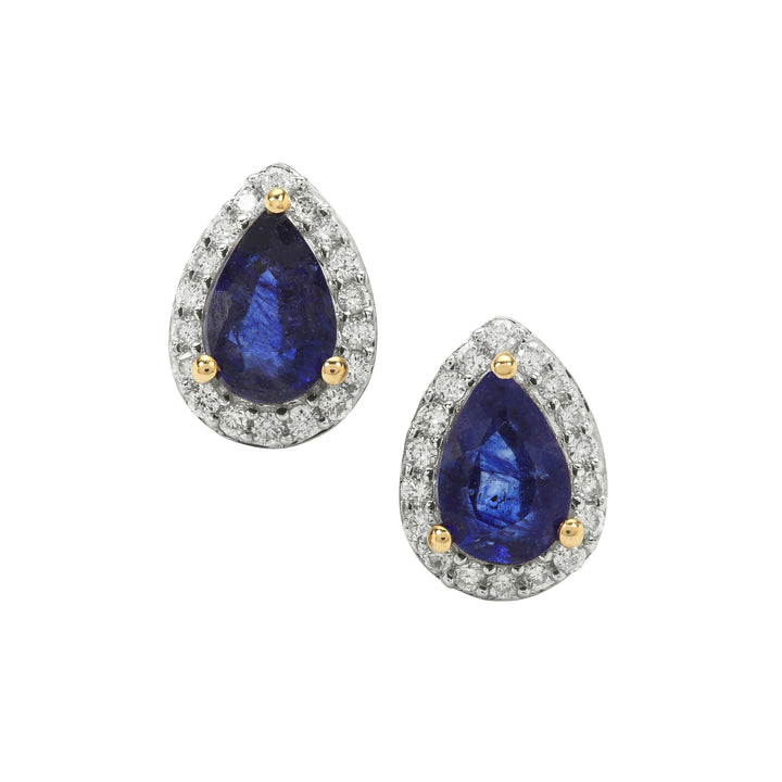 Classic Gold Earring with Blue Sapphire and Diamond(FQNK05)