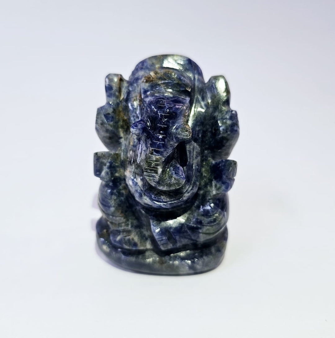 Lapis Lazuli Ganesha Statue Natural Gemstone Handmade | Health and Wealth