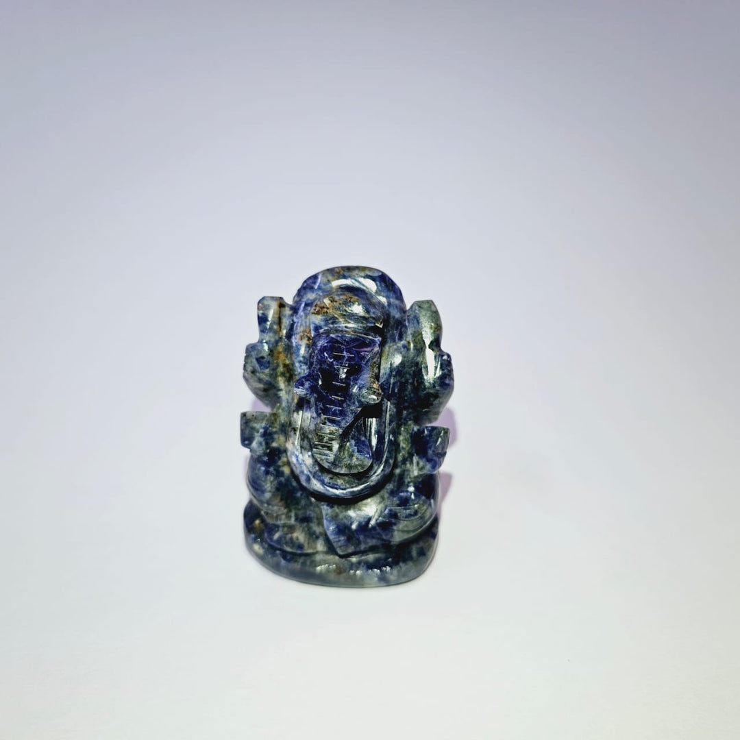 Lapis Lazuli Ganesha Statue Natural Gemstone Handmade | Health and Wealth