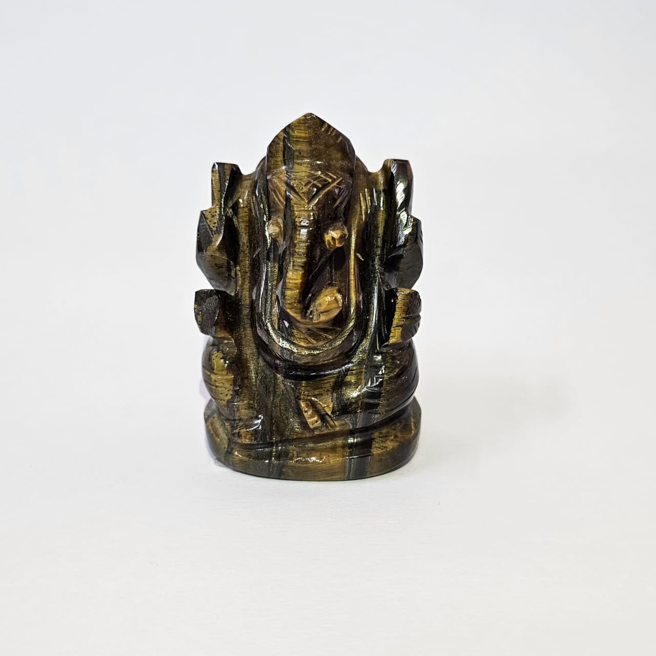 Tiger's Eye Ganesha Natural Gemstone Idol