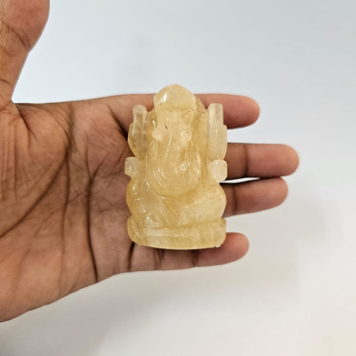 Yellow Aventurine Ganesha Natural Gemstone Idol | Prosperity Ganesha Figure