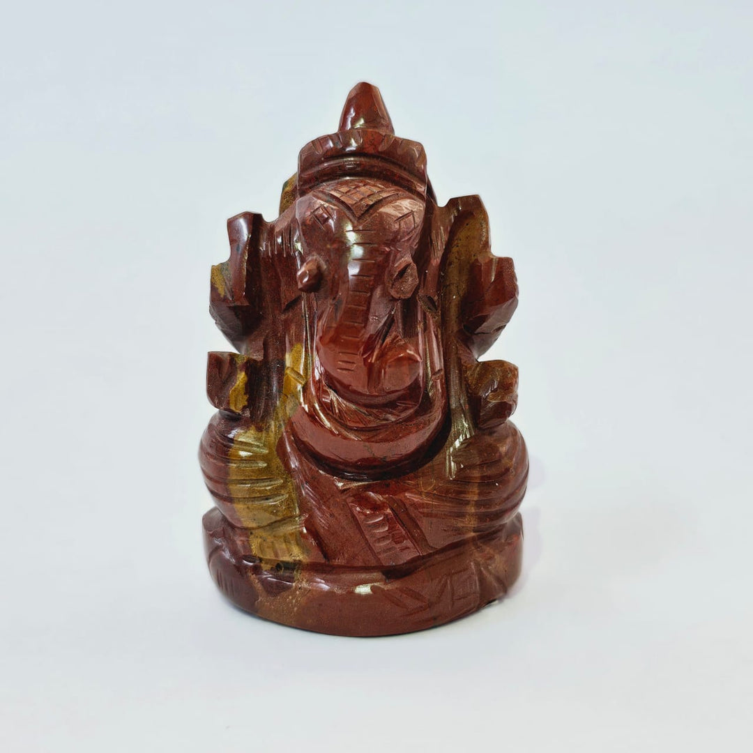 Red Jasper Ganesha Natural Gemstone Idol | Figure Luck Wealth