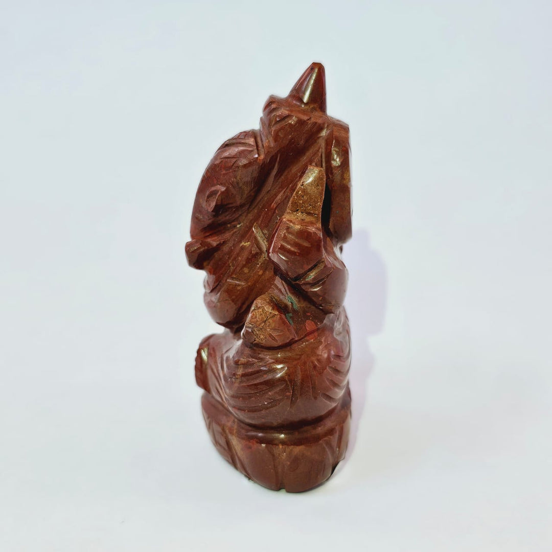 Red Jasper Ganesha Natural Gemstone Idol | Figure Luck Wealth