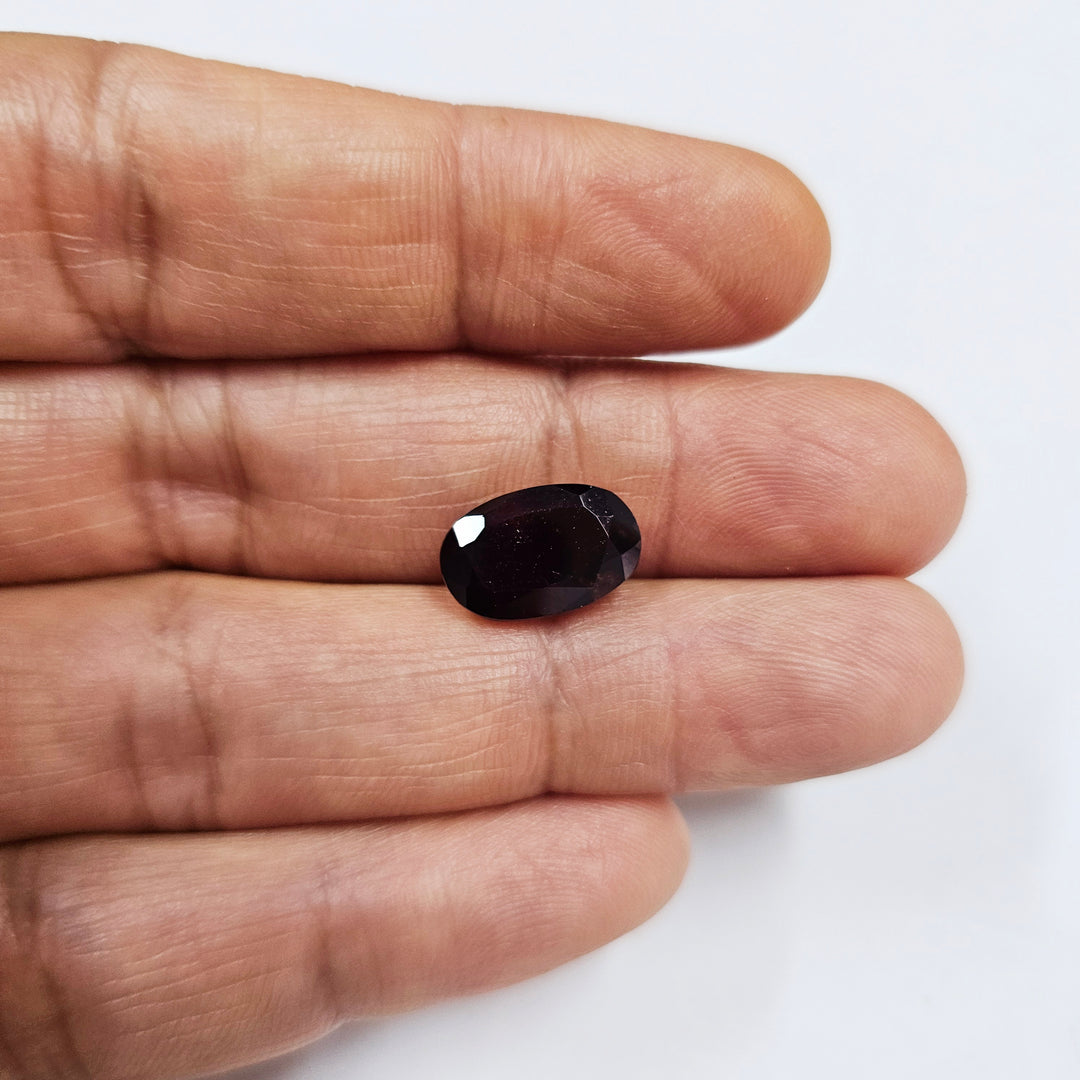 Certified Black Hessonite (Kala Gomed) 7.68 Cts (8.45 Ratti) GJZI14