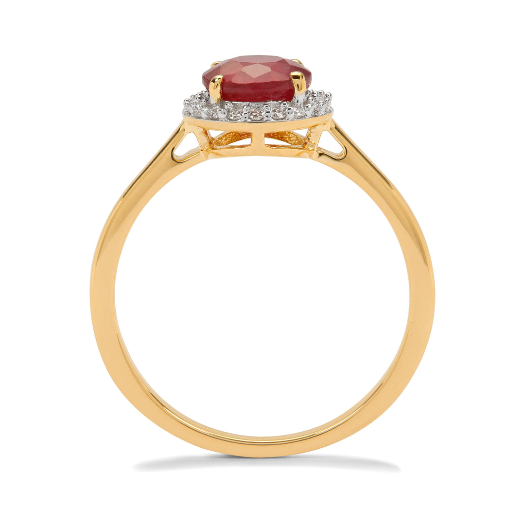 Classic Gold Ring with Ruby and Diamond(GKNK71)