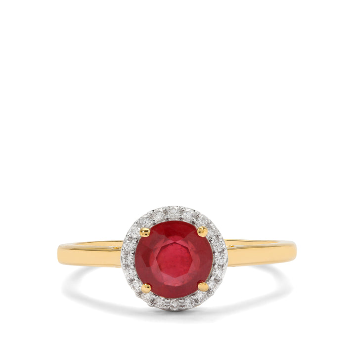 Classic Gold Ring with Ruby and Diamond(GKNK71)