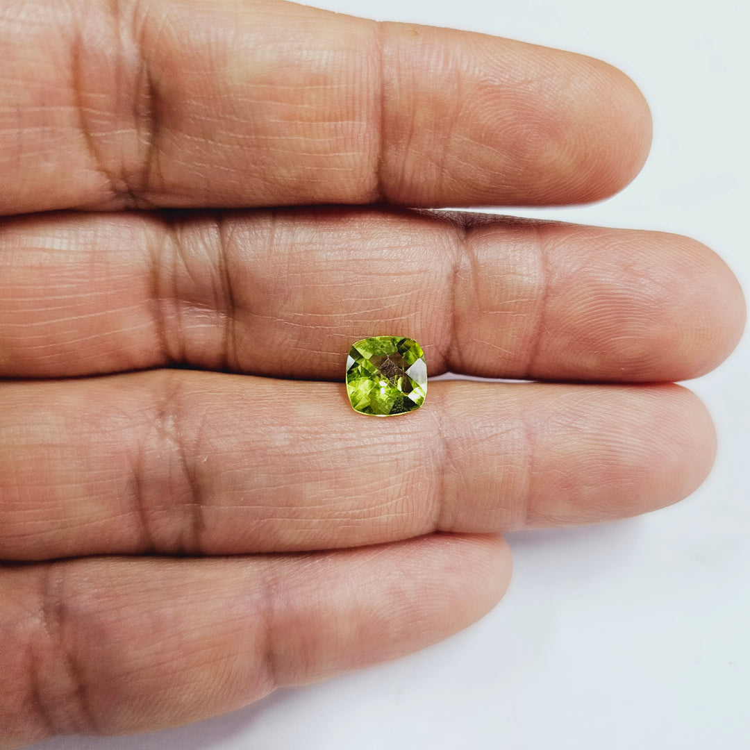 Certified Peridot Cushion 1.96 Carats