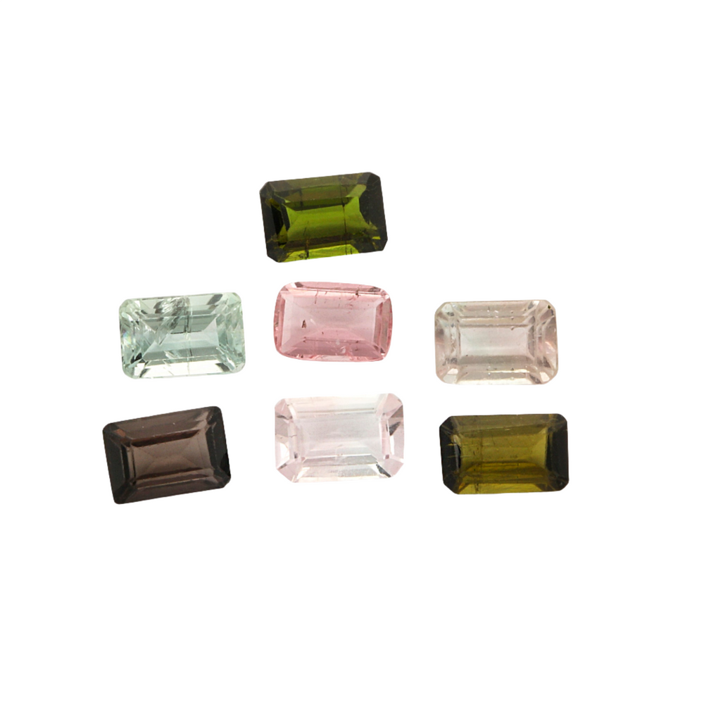 7Pc Lot Rainbow Tourmaline (Octagon 6x4mm) 4.30 Carats GVCI91