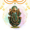 Green Aventurine Ganesha Painted Natural Gemstone Idol
