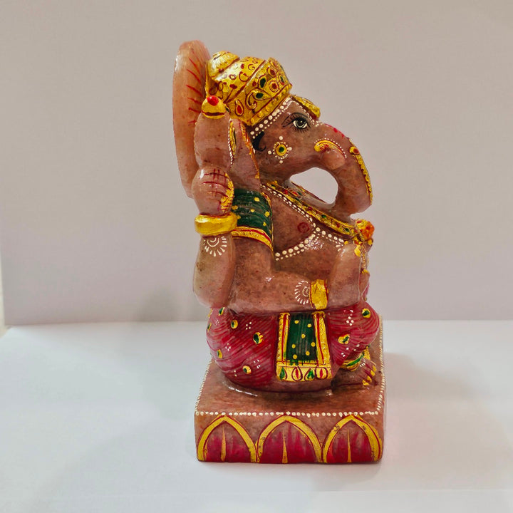 Rose Quartz Ganesha Idol