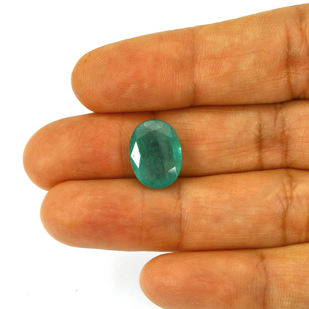 Certified Zambian Emerald (Panna)-8.10 Carats (8.91 Ratti) Zambia, SKU: HDZI97