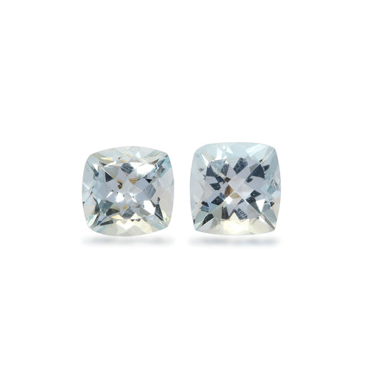 2Pc Lot Aquamarine (Cushion 5x5mm) 0.70 Carats