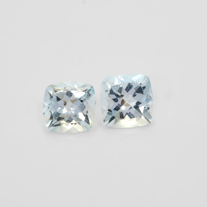 2Pc Lot Aquamarine (Cushion 5x5mm) 0.70 Carats