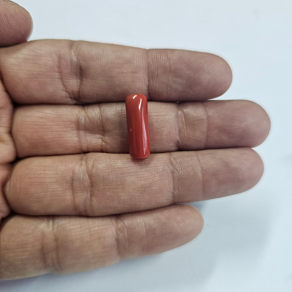 Certified Red Coral (Moonga) 7.97 Cts. (8.76 Ratti) Italy HNZI35