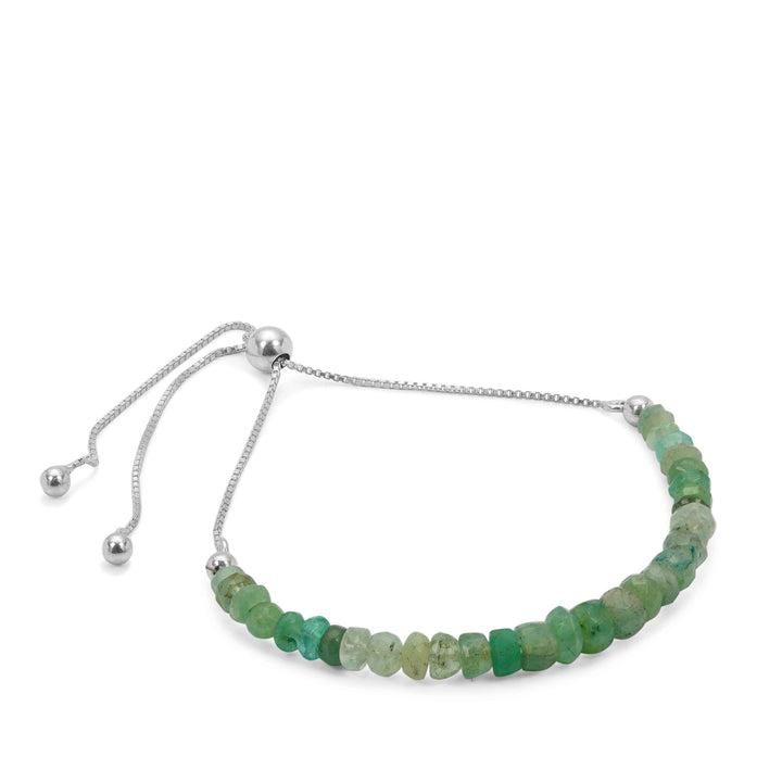MAY Birthstone Emerald Bracelet in Sterling Silver (HQER48)