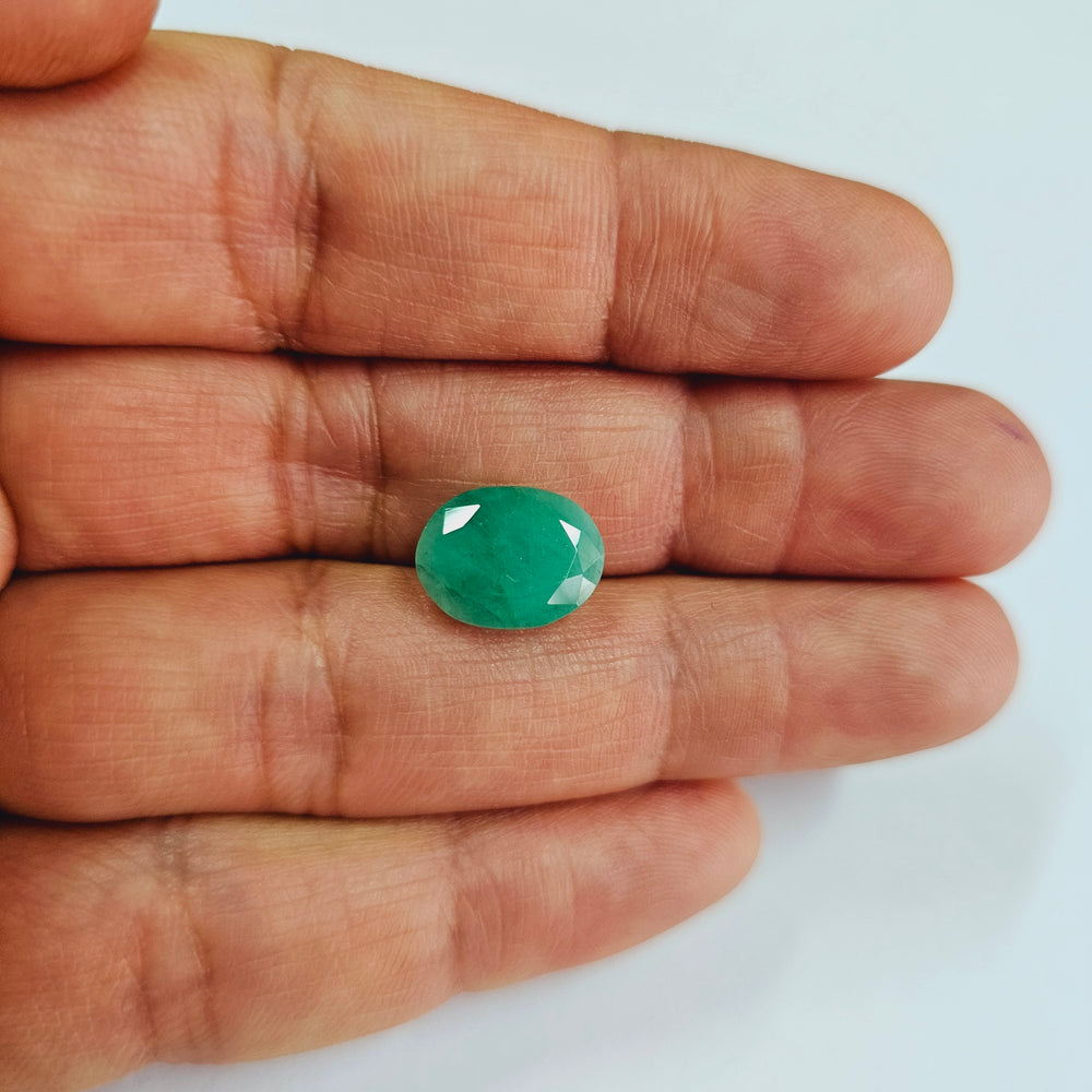 Certified Zambian Emerald (Panna)-5.86 Carats (6.44 Ratti) Zambia, SKU: HTXB90