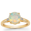 Radiant Opal Diamond and 14k Gold Ring(HXNK28)