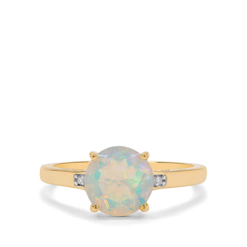 Radiant Opal Diamond and 14k Gold Ring(HXNK28)
