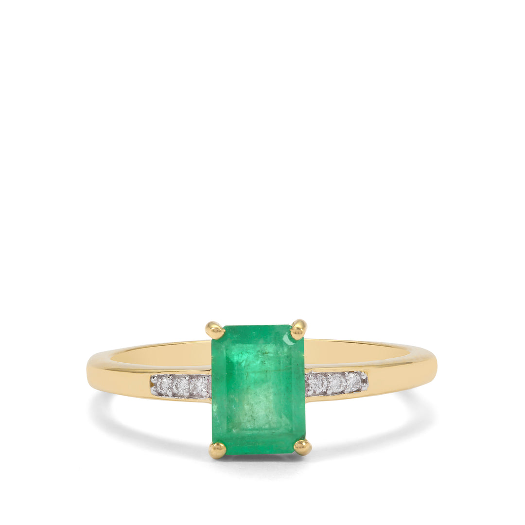 Emerald and Diamond Ring in 14KY Gold(HYNK82E)