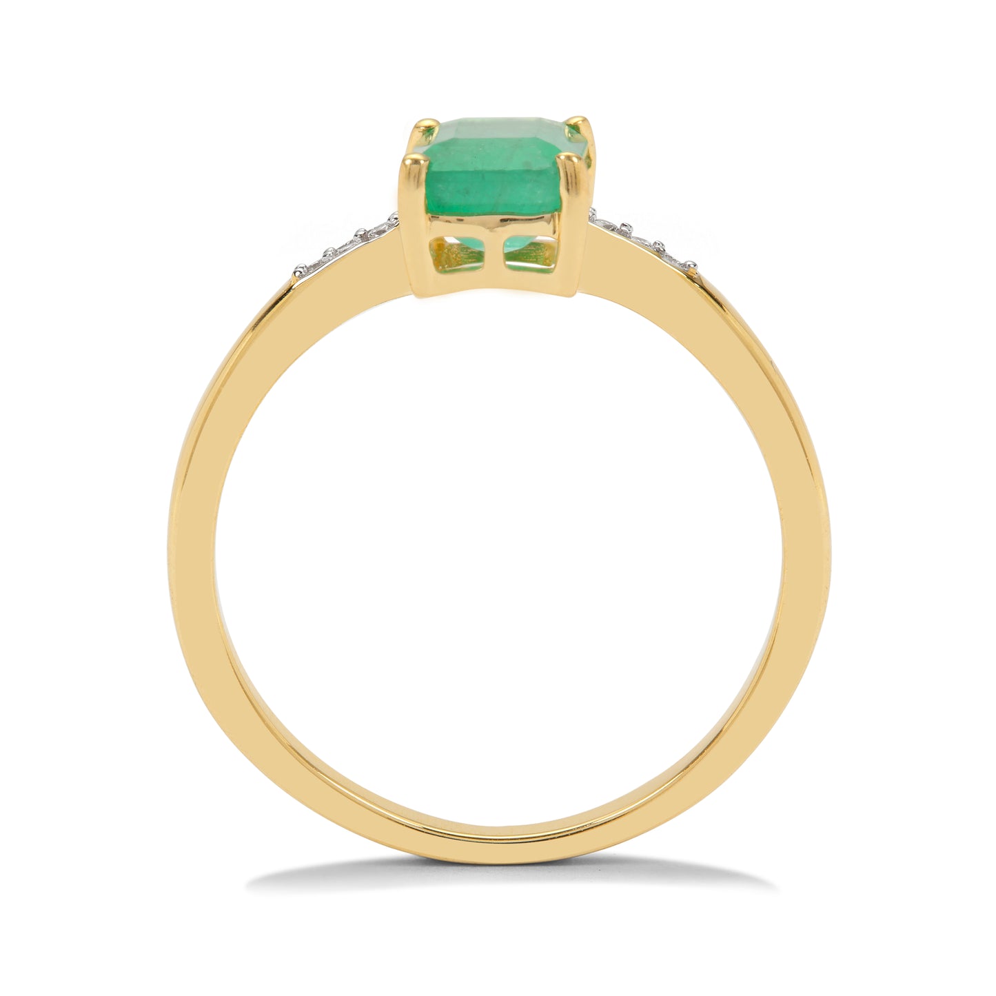 Emerald and Diamond Ring in 14KY Gold(HYNK82E)