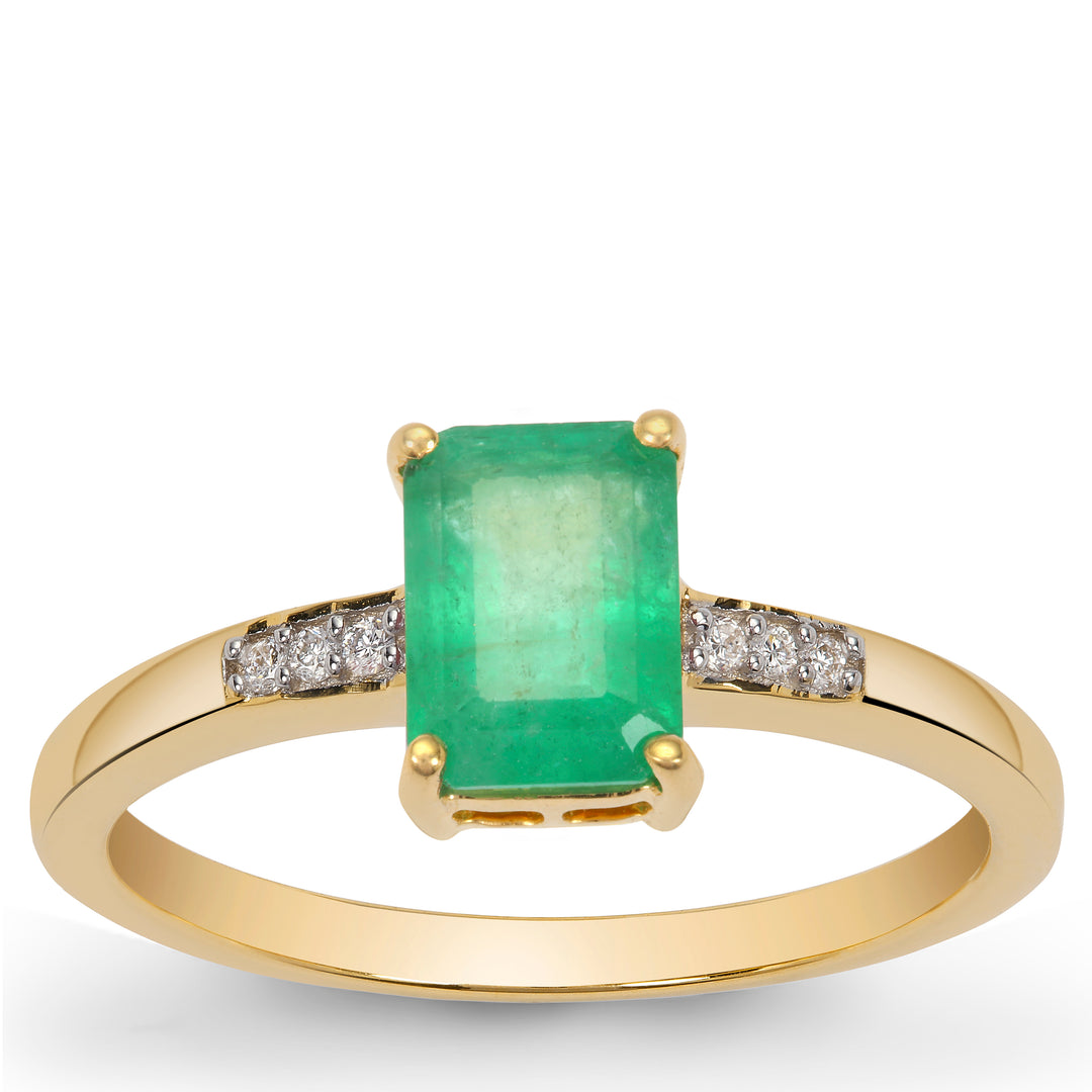 Emerald and Diamond Ring in 14KY Gold(HYNK82E)