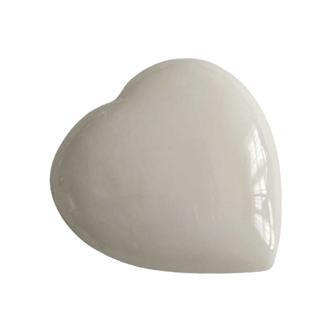 White Agate Heart Palm Stone (29gm)