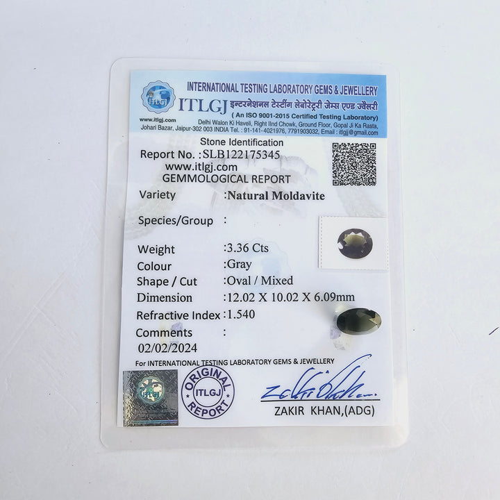 Moldavite (Oval 12x10mm) 3.60 Carats
