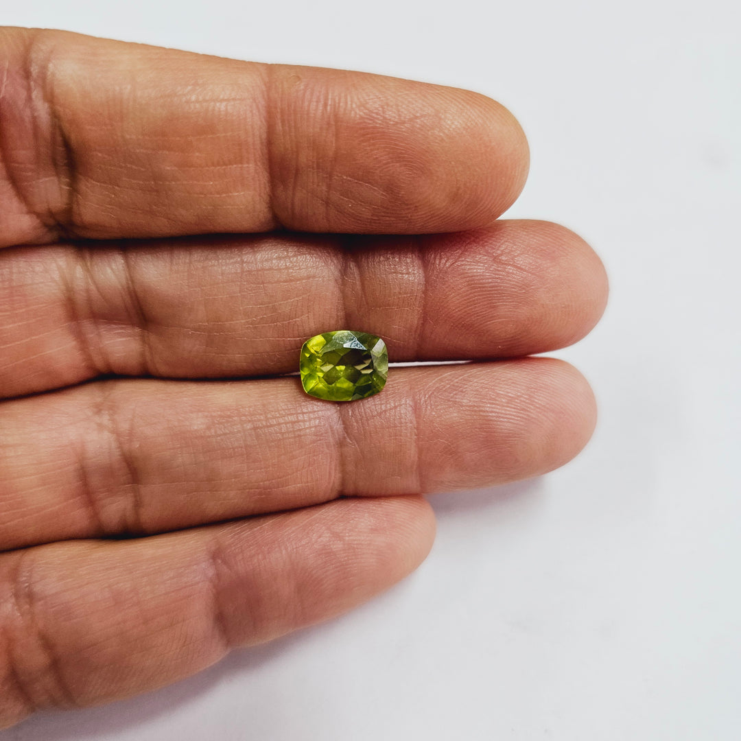 Certified Peridot Cushion 2.62 Carats