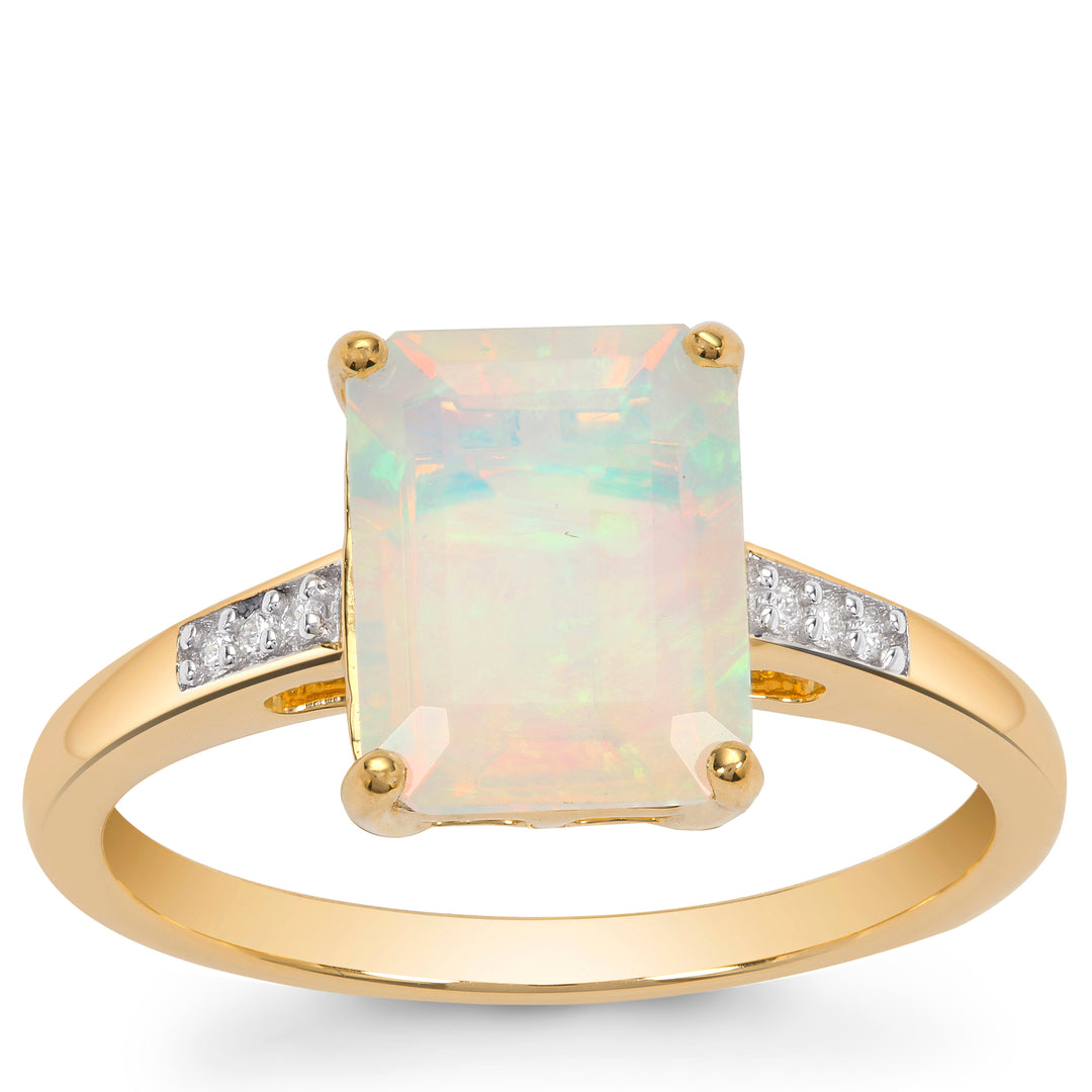 Whispering Opal and Diamond Ring in 14k Gold(ISNK35)