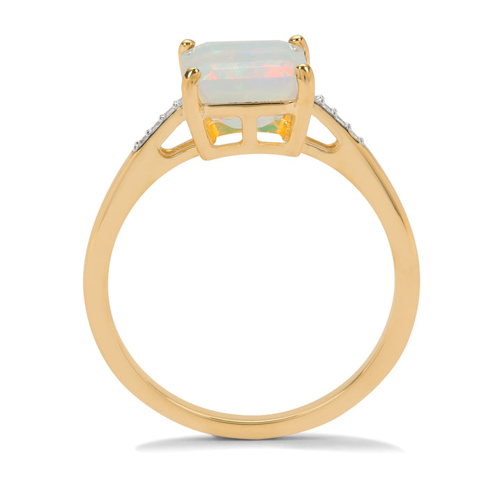 Whispering Opal and Diamond Ring in 14k Gold(ISNK35)