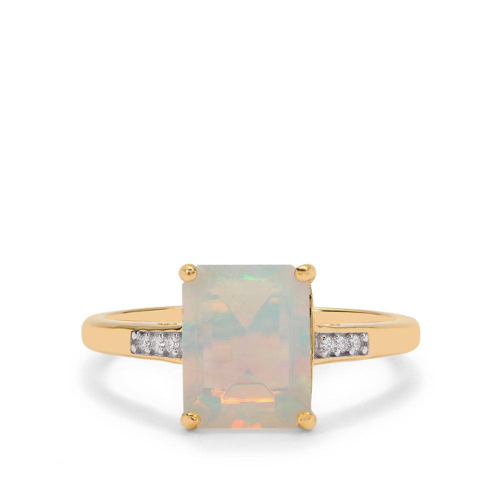 Whispering Opal and Diamond Ring in 14k Gold(ISNK35)