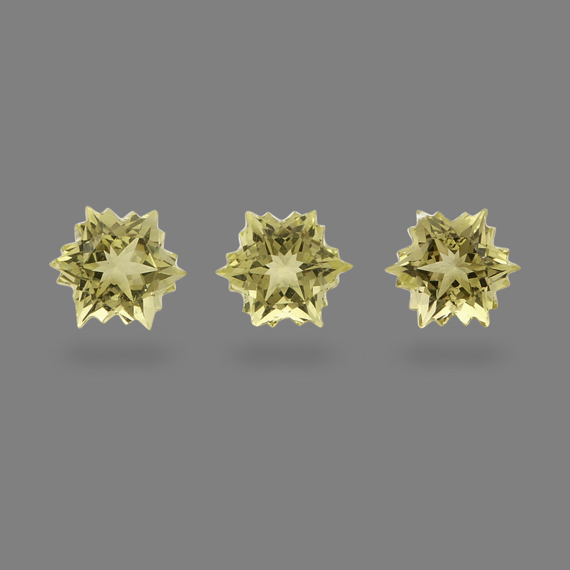 2Pc Lot Lemon Quartz Snowflake Cut 2.00 Carats