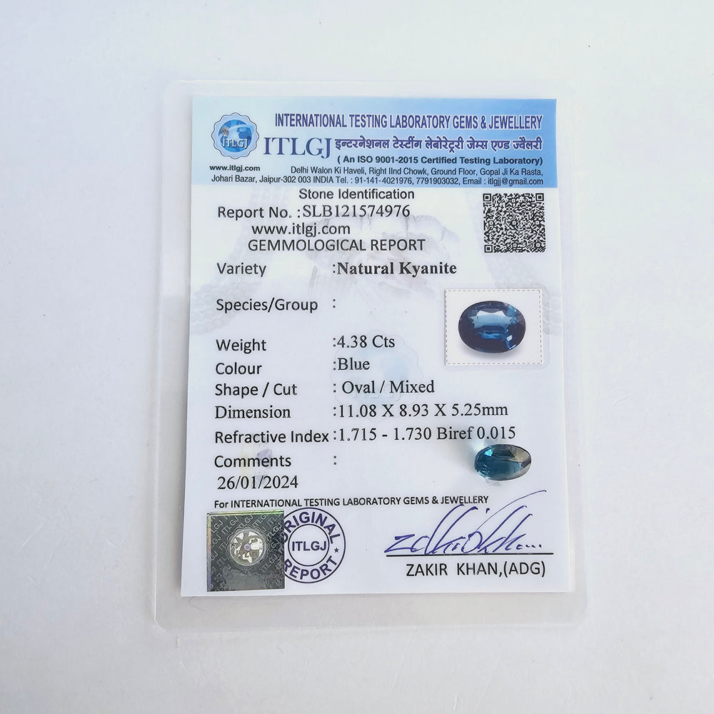 Teal Kyanite (Oval 11x9mm) 4.50 Carats JRKY03