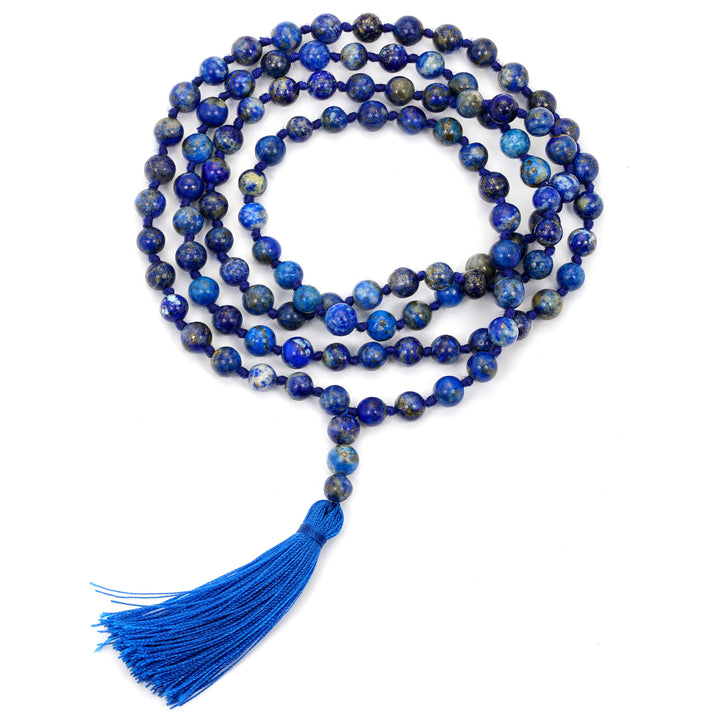 Jain Japa Mala in Lapis Lazuli (108+3 Beads)