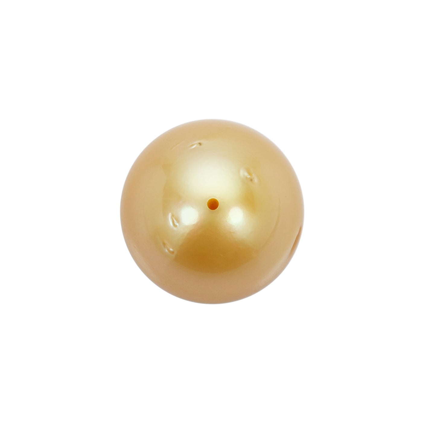 Certified Golden South Sea Pearl Full Drilled 14mm 22.93 Carats (Ratti 25.22) KDCI94