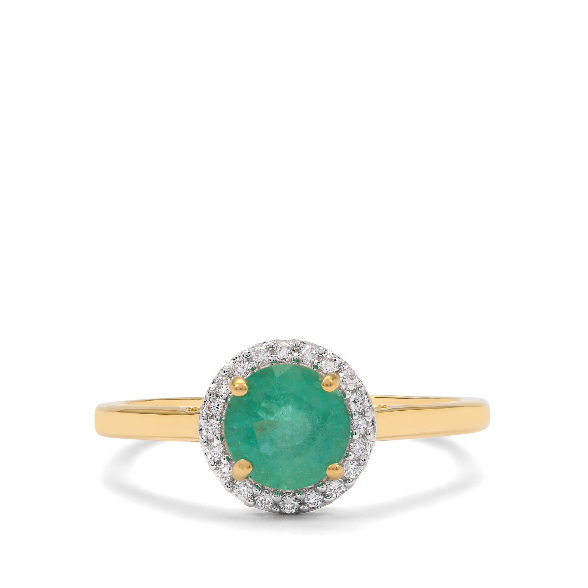 Emerald and Diamond Ring in 14KY Gold(KNNK48E)